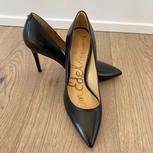 Sam Edelman Womens Hazel Black Leather High Heel Pumps Like New Size 6